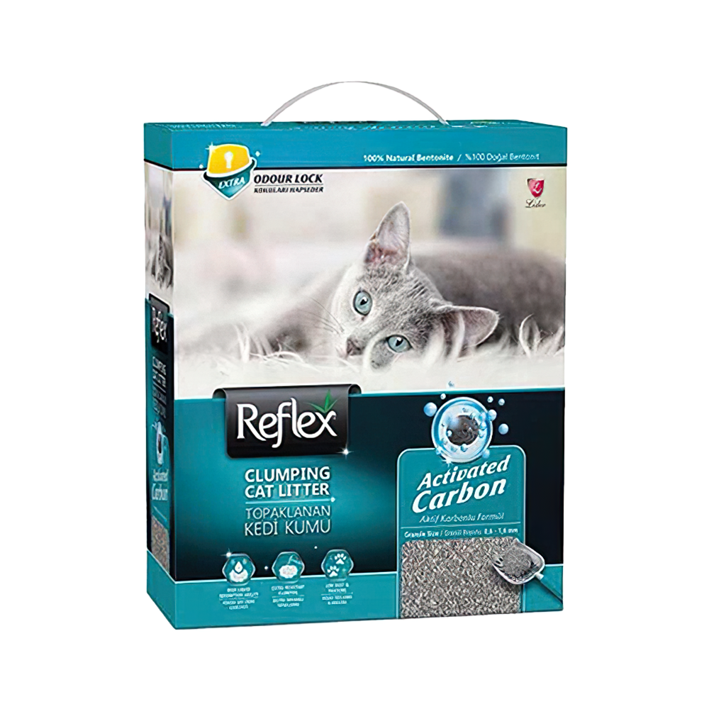 Reflex Aktif Karbonlu Topaklanan Kedi Kumu 10 L