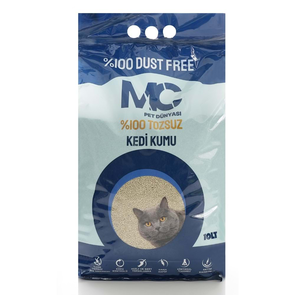 MC Cat Aktif Karbonlu Tozsuz Kedi Kumu 10 L